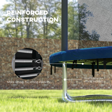 6ft Outdoor Trampoline with Safety Enclosure Net and Steel Frame - Blue and Black