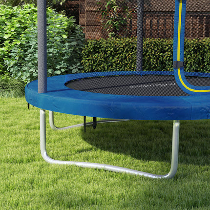 6ft Outdoor Trampoline with Safety Enclosure Net and Steel Frame - Blue and Black