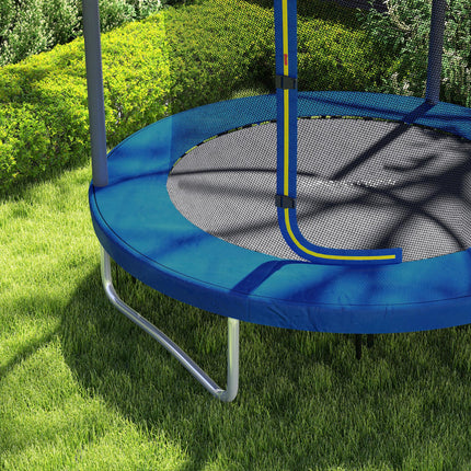 6ft Outdoor Trampoline with Safety Enclosure Net and Steel Frame - Blue and Black