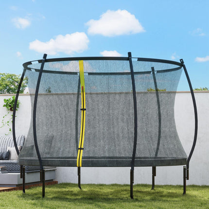 8ft Outdoor Trampoline with Enclosure Net and Spring Cover - Black