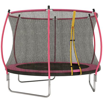10ft Outdoor Trampoline with Enclosure Net, Spring Cover, Pink