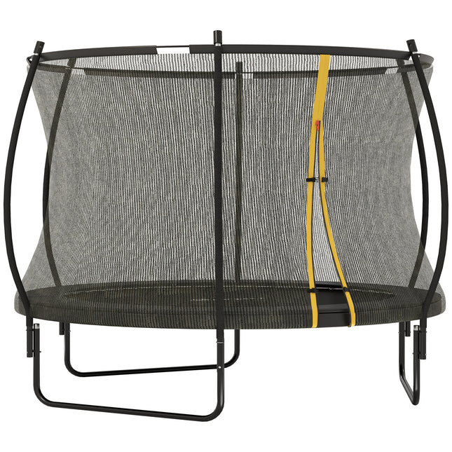 10ft Outdoor Trampoline with Enclosure Net and Spring Cover - Black
