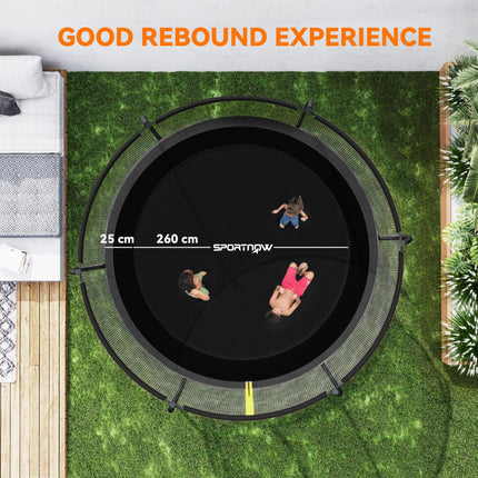 10ft Outdoor Trampoline with Enclosure Net and Spring Cover - Black