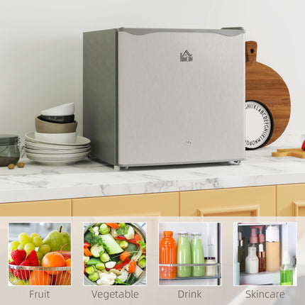 46 Litre Lockable Countertop Fridge with Adjustable Temperature and Reversible Door - Grey