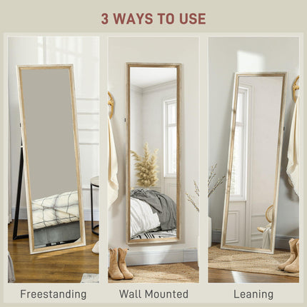 162.6 cm Two-Tone Full Length Mirror - White/Oak-Tone