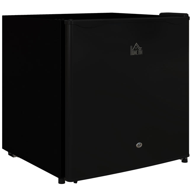 46 Litre Lockable Countertop Fridge with Adjustable Temperature and Reversible Door - Black