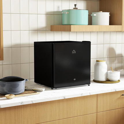 46 Litre Lockable Countertop Fridge with Adjustable Temperature and Reversible Door - Black