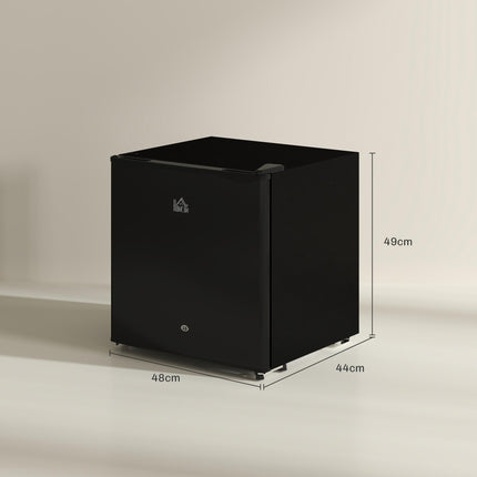 46 Litre Lockable Countertop Fridge with Adjustable Temperature and Reversible Door - Black