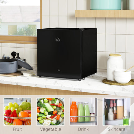 46 Litre Lockable Countertop Fridge with Adjustable Temperature and Reversible Door - Black