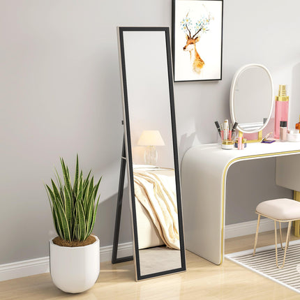 Full Length Wall Mounted Leaning Free Standing Mirror 37 x 157cm - Black