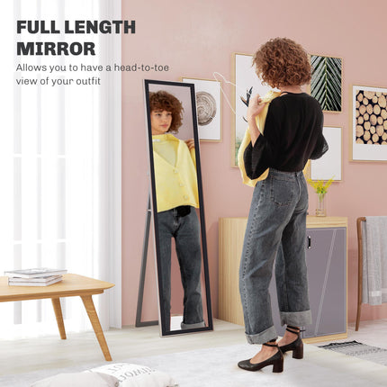 Full Length Wall Mounted Leaning Free Standing Mirror 37 x 157cm - Black