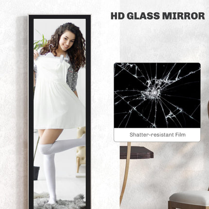 Full Length Wall Mounted Leaning Free Standing Mirror 37 x 157cm - Black