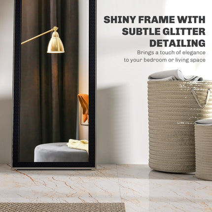 Full Length Wall Mounted Leaning Free Standing Mirror 37 x 157cm - Black