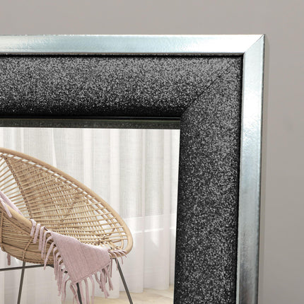 Full Length Wall Mounted Leaning Free Standing Mirror 37 x 157cm - Black