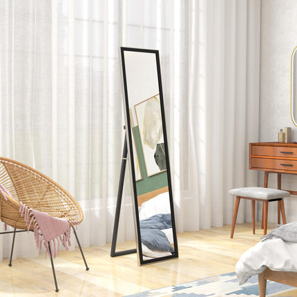 Full Length Wall Mounted Leaning Free Standing Mirror 37 x 157cm - Black