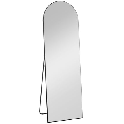150cm Arched Full Length Mirror with Stand - Black