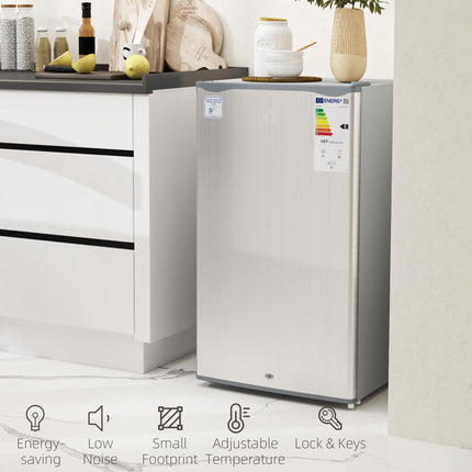 91L Freestanding Under-Counter Fridge with Lock - Grey