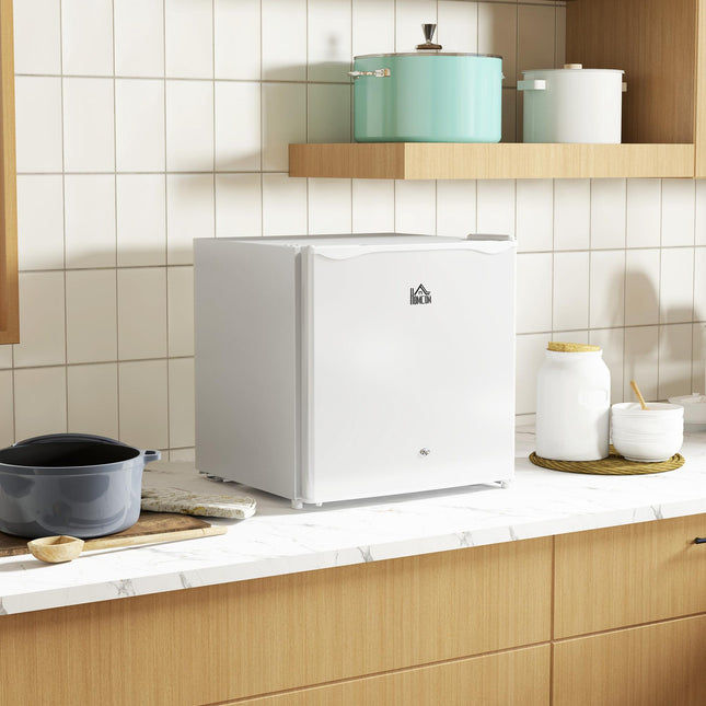 46 Litre Lockable Countertop Fridge with Adjustable Temperature - Cream White