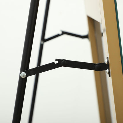 150cm Arched Full Length Mirror with Stand - Gold Tone