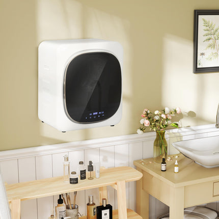 4kg Vented Tumble Dryer with Smart Mode & Deodorize, 800W Front Load Stainless Steel Tub - White