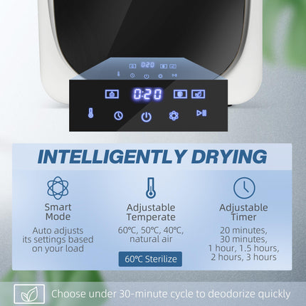 4kg Vented Tumble Dryer with Smart Mode & Deodorize, 800W Front Load Stainless Steel Tub - White