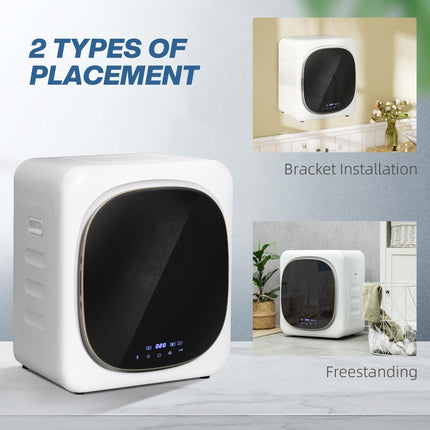 4kg Vented Tumble Dryer with Smart Mode & Deodorize, 800W Front Load Stainless Steel Tub - White