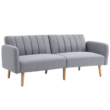 Three-Seater Sofa Bed, with Split Back - Light Grey