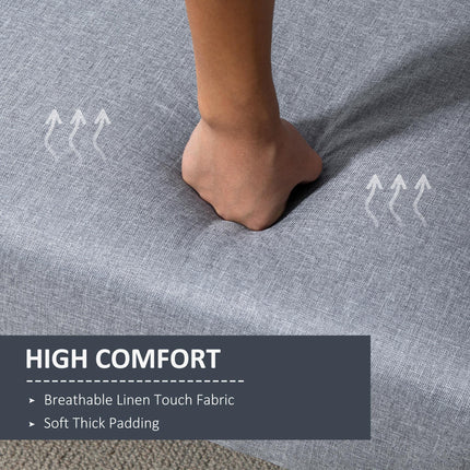 Three-Seater Sofa Bed, with Split Back - Light Grey