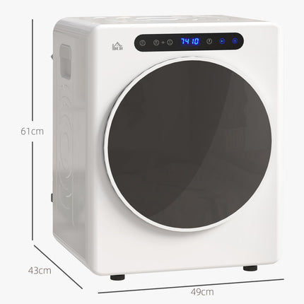 4kg Compact Tumble Dryer with 40-60℃ Adjustable Temperature - White
