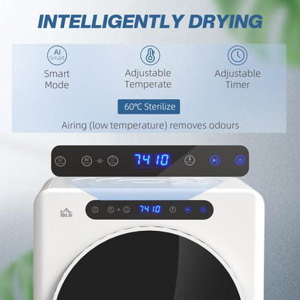 4kg Compact Tumble Dryer with 40-60℃ Adjustable Temperature - White