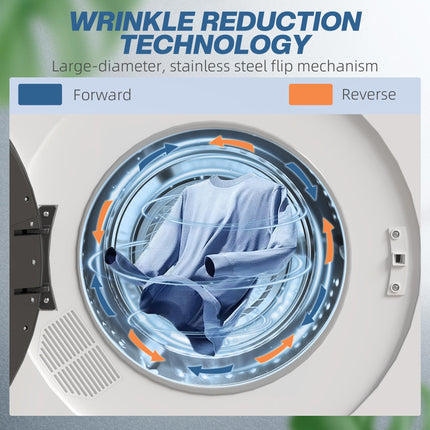 4kg Compact Tumble Dryer with 40-60℃ Adjustable Temperature - White