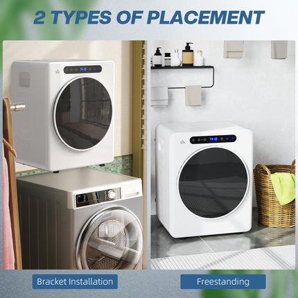 4kg Compact Tumble Dryer with 40-60℃ Adjustable Temperature - White