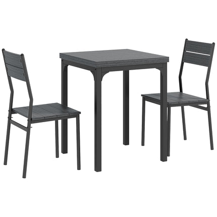 Three-Piece Compact Minimal Dining Set - Grey Wood Grain