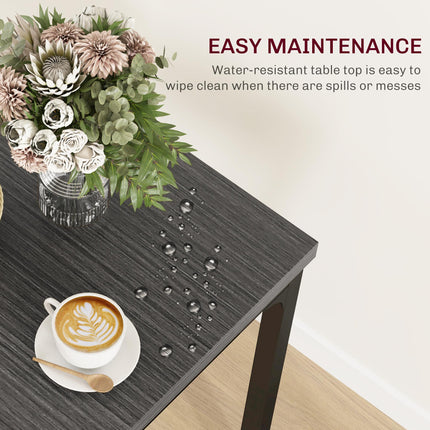 Three-Piece Compact Minimal Dining Set - Grey Wood Grain