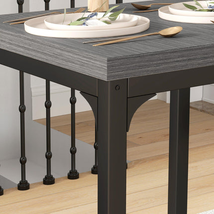 Three-Piece Compact Minimal Dining Set - Grey Wood Grain