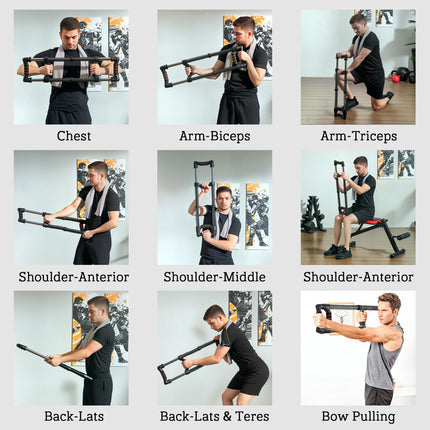 Chest Expander, with 10-50kg Adjustable Resistance, for Home Gym, Office, Travel Workout