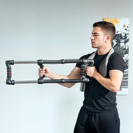 Chest Expander, with 10-50kg Adjustable Resistance, for Home Gym, Office, Travel Workout