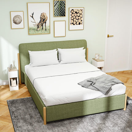 Set of Two Modern Storage Bedside Tables with Drawer and Shelf - White