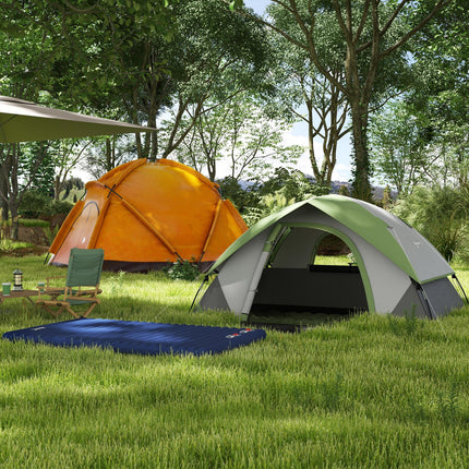 Camping Tent with Inflatable Mattress, 2-3 Person Dome Tent with Air Bed and Sew