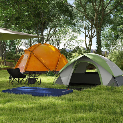 Camping Tent with Inflatable Mattress and Camping Table&Chair, 2-3 Person Dome T