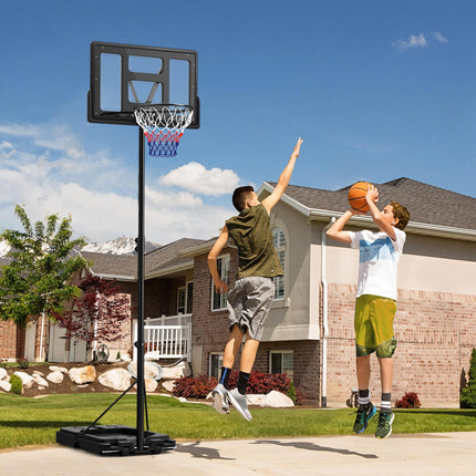 2.3-3.05m Basketball Hoop and Stand, with Weighted Base, Wheels, Black