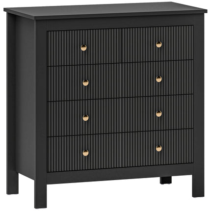 Elegant 5-Drawer Chest with Gold Handles - Black