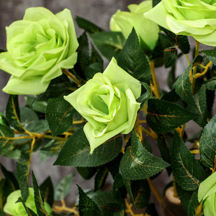 Set of Two Faux Rose Trees - Green