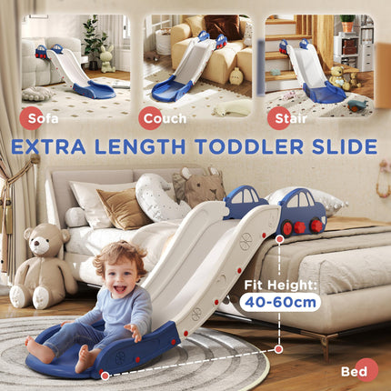 Kids Slide for Couch, Bed, Sofa with Extended Length and Easy Assembly - White and Blue