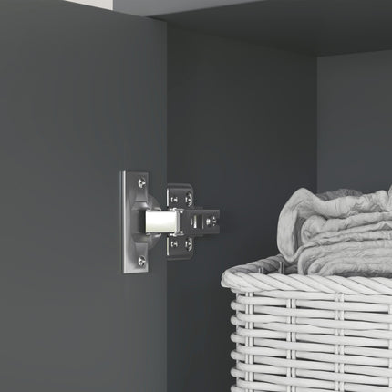Tall Freestanding Bathroom Storage Cabinet with Drawer and Open Shelves - Grey