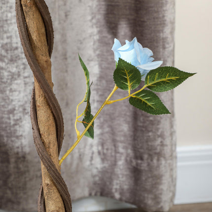 Set of 2 Artificial White Rose Plants in Pot 90cm - Light Blue