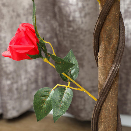 Set of 2 Artificial White Rose Plants in Pot 90cm - Red