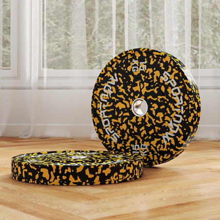 Olympic Solid Rubber Bumper Weight Plates Set 2 x 15kg 2" Hole - Yellow