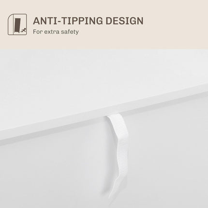 Adjustable Shelf Sideboard with Two Compartments - White