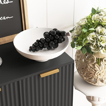 Sideboard Buffet Cabinet, Modern Kitchen Storage Cabinet with Adjustable Shelves and Metal Legs, Black